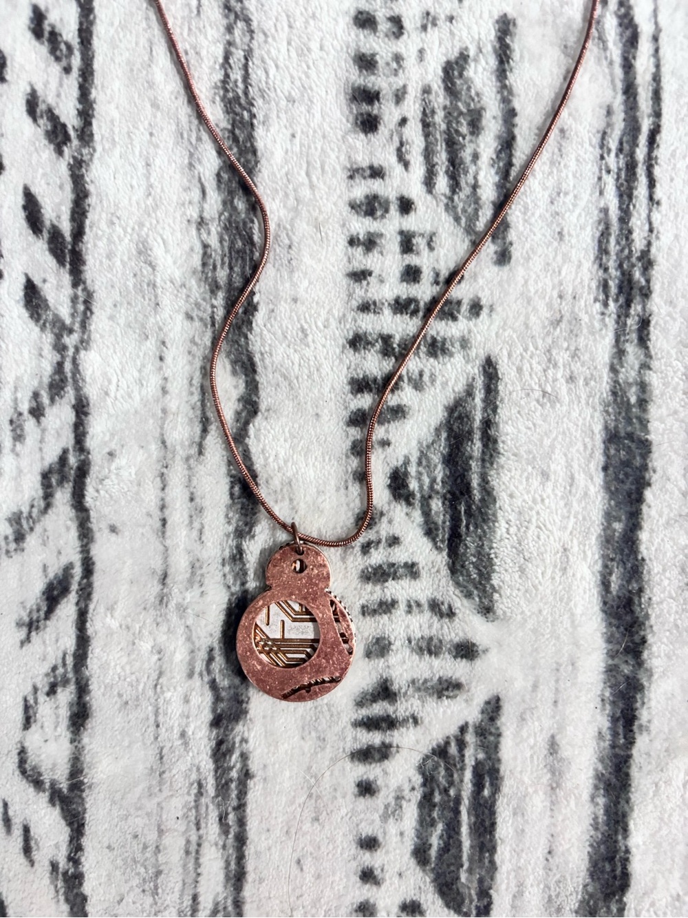 Rose Gold Star Wars BB-8 Pendant Necklace